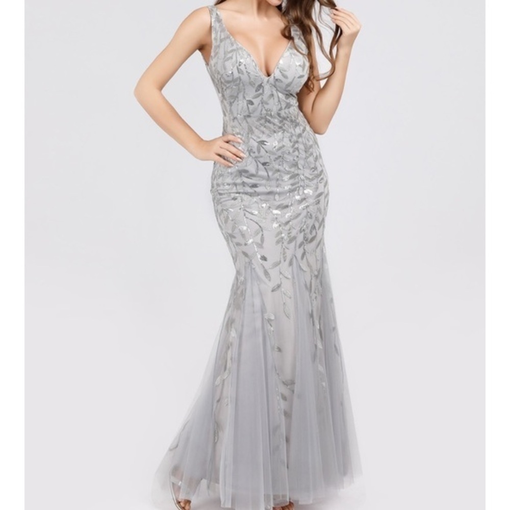 🆕V-Neck Sleeveless Mermaid Dress Evening Dress